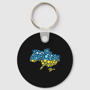Oekraïne Kaart Blauw Geel Oekraïne Vlag Moderne Ku Sleutelhanger