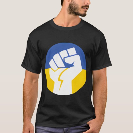 Oekraïne Kleine Vuist Solidariteit Stand Met Steun T-shirt (Voorkant)