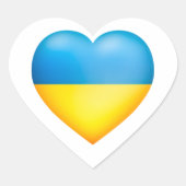 Oekraïne kleuren geel en blauw hart sticker (Voorkant)