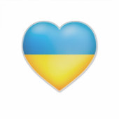 Oekraïne kleuren geel en blauw hartkanaal sticker (Voorkant)
