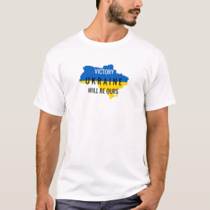 Oekraïne Kleuren Overwinning Overlay Wit T-Shirt