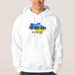 Oekraïne Kleuren Overwinning Overlay Witte Hoodie