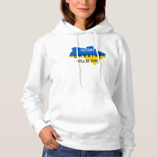 Oekraïne Kleuren Overwinning Overlay Witte Hoodie