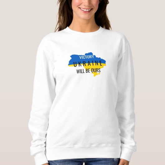 Oekraïne Kleuren Overwinning Overlay Witte Sweater (Voorkant)