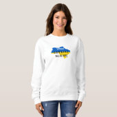 Oekraïne Kleuren Overwinning Overlay Witte Sweater (Voorkant volledig)