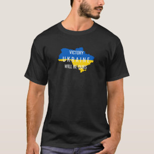 Oekraïne Kleuren Overwinning Overlay Zwart T-Shirt