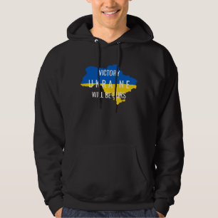 Oekraïne Kleuren Overwinning Overlay Zwarte Hoodie