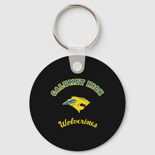 Oekraïne kleurt Calumet High Wolverines  Sleutelhanger (Voorkant)