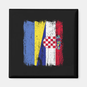 Oekraïne Kroatië Halve Vlag Trots Oekraïense Kroat Magneet