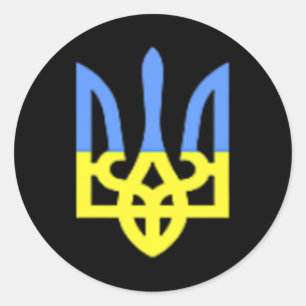 Oekraïne Kruiden Blauw En Geel Oekraïense Vlag Zak Ronde Sticker