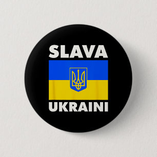 Oekraïne Land Vlag Trots Slava Ukraini 2 Ronde Button 5,7 Cm