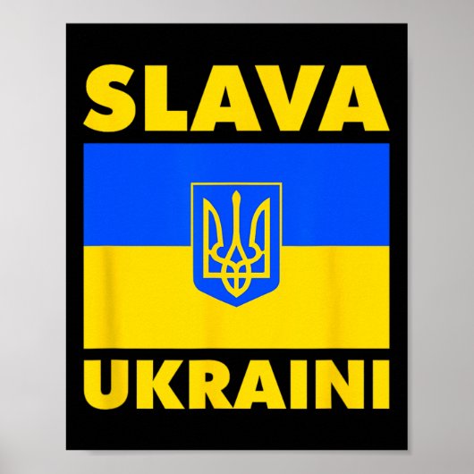 Oekraïne Land Vlag Trots Slava Ukraini Poster (Voorkant)