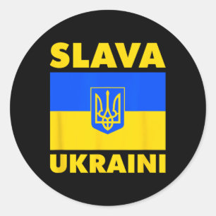Oekraïne Land Vlag Trots Slava Ukraini Ronde Sticker