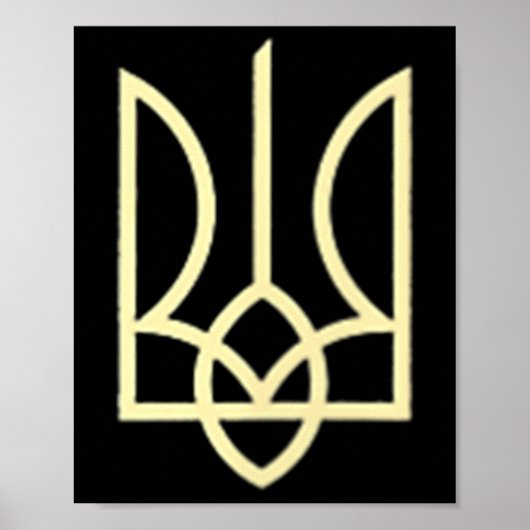 Oekraïne Leger Trident Symbool Midden-Oekraïens Ze Poster (Voorkant)
