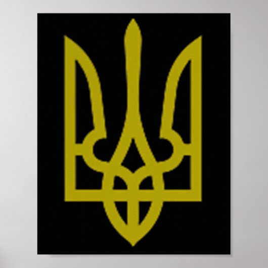 Oekraïne Leger Trident Symbool Midden-Oekraïens Ze Poster (Voorkant)
