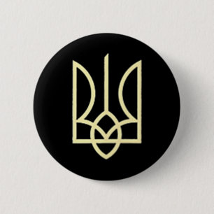 Oekraïne Leger Trident Symbool Midden-Oekraïens Ze Ronde Button 5,7 Cm