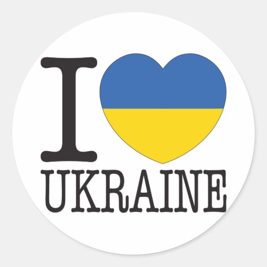 Oekraïne Liefde v2 Ronde Sticker (Voorkant)