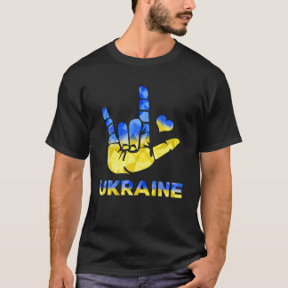 Oekraïne Love Hand Support Oekrainian Flag T-shirt