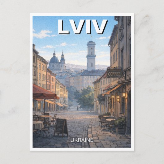 Oekraïne Lviv Reis Briefkaart (Voorkant)