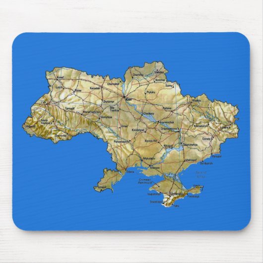 Oekraïne Map Mousepad Muismat (Voorkant)