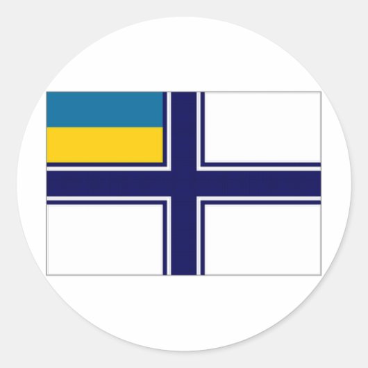 Oekraïne Marine vaandel jurk Vlag Ronde Sticker (Voorkant)