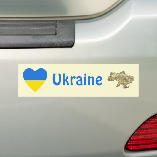 Oekraïne Markthart + Kaart Bumpersticker (Op auto)