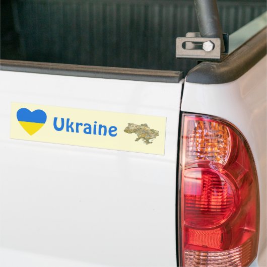 Oekraïne Markthart + Kaart Bumpersticker (Op Truck)