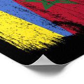 Oekraïne Marokko Half Vlag Oekraïense Marokkaanse Poster (Hoek)