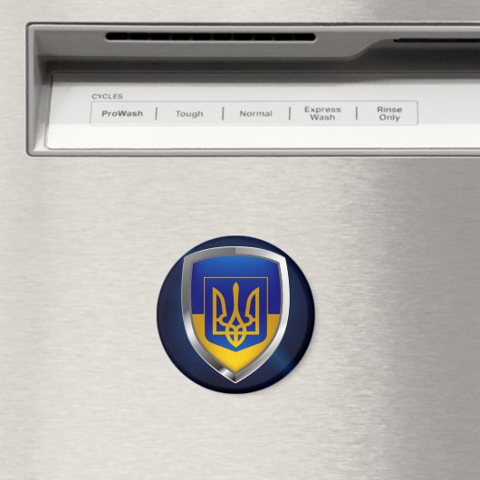 Oekraïne Metallic Embleem Magneet (Insitu (Vaatwasser))