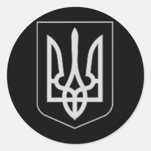 Oekraïne Militaire Wapen Van Zolensky Driehoekige Ronde Sticker