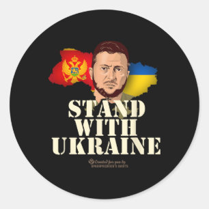 Oekraïne Montenegro Volodymyr Zelensky Steun U Ronde Sticker