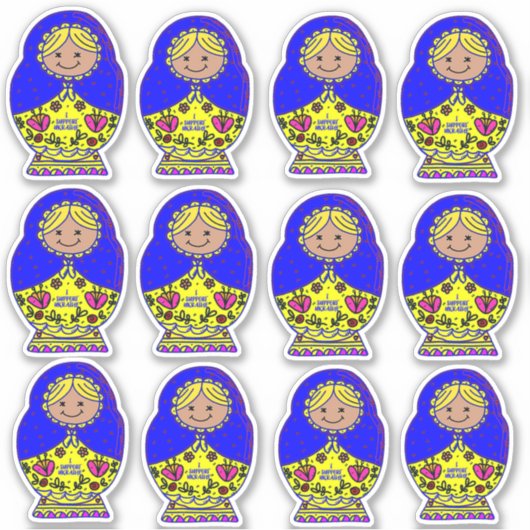 Oekraïne Nesting Doll Sticker (Voorkant)