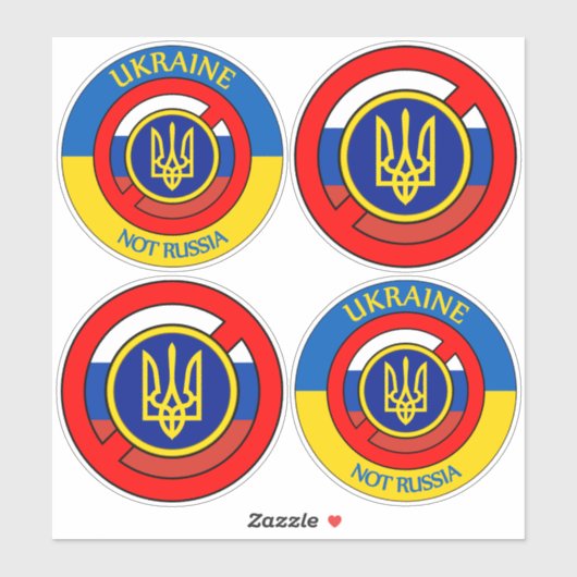Oekraïne - niet Rusland sticker (Vel)