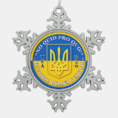 Oekraïne "No Quid Pro Quo" Sneeuwvlok Tin Sneeuwvlok Ornament (Voorkant)