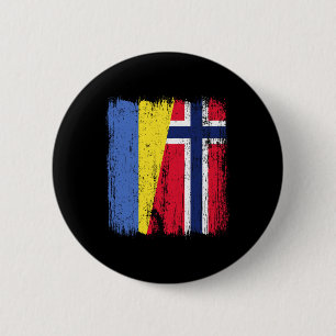 Oekraïne Noorwegen Half Vlag Oekraïense Noorse Afk Ronde Button 5,7 Cm