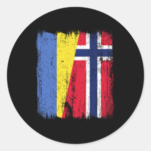 Oekraïne Noorwegen Half Vlag Oekraïense Noorse Afk Ronde Sticker
