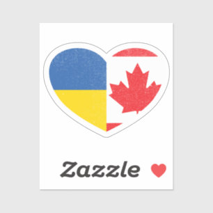Oekraïne Oekraïens Canada Canadees Hart Liefde Vla Sticker
