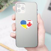 Oekraïne Oekraïens Canada Canadees Hart Liefde Vla Sticker (Telefoon)