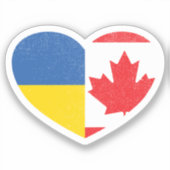 Oekraïne Oekraïens Canada Canadees Hart Liefde Vla Sticker (Voorkant)