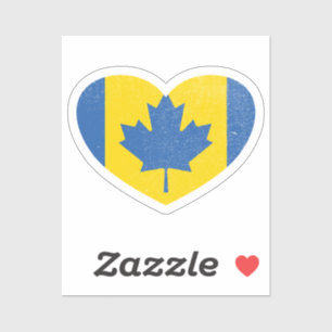Oekraïne Oekraïens Canada Canadees Hart Liefde Vla Sticker