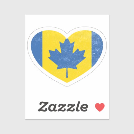 Oekraïne Oekraïens Canada Canadees Hart Liefde Vla Sticker (Vel)