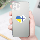 Oekraïne Oekraïens Finland Fins Hart Liefde Vlag Sticker (Telefoon)