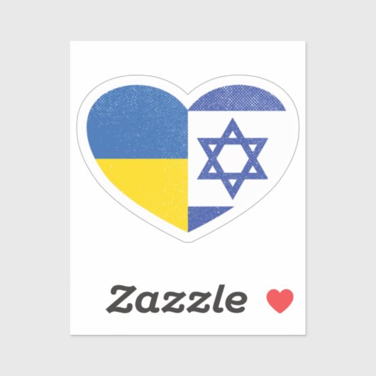 Oekraïne Oekraïens Israël Israëlisch Hart Liefde V Sticker (Vel)