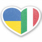 Oekraïne Oekraïens Italië Italiaans Hart Liefde Vl Sticker (Voorkant)