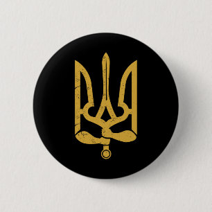 Oekraïne Oekraïens Kiev Trysub Vlag 10 Ronde Button 5,7 Cm