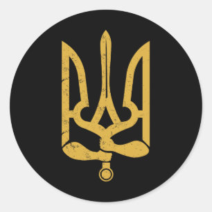 Oekraïne Oekraïens Kiev Trysub Vlag 10 Ronde Sticker