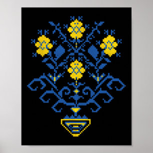 Oekraïne Oekraïens Kiev Trysub Vlag 11  Poster