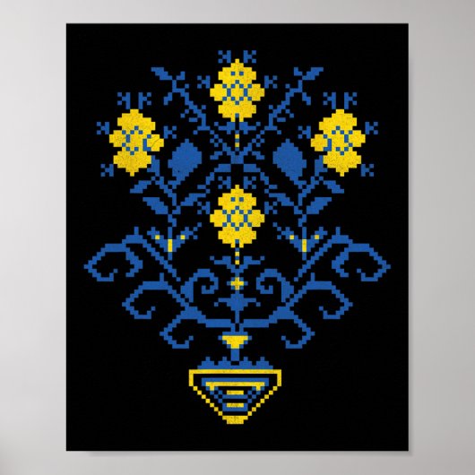 Oekraïne Oekraïens Kiev Trysub Vlag 11 Poster (Voorkant)
