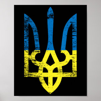 Oekraïne Oekraïens Kiev Trysub Vlag 15 Poster
