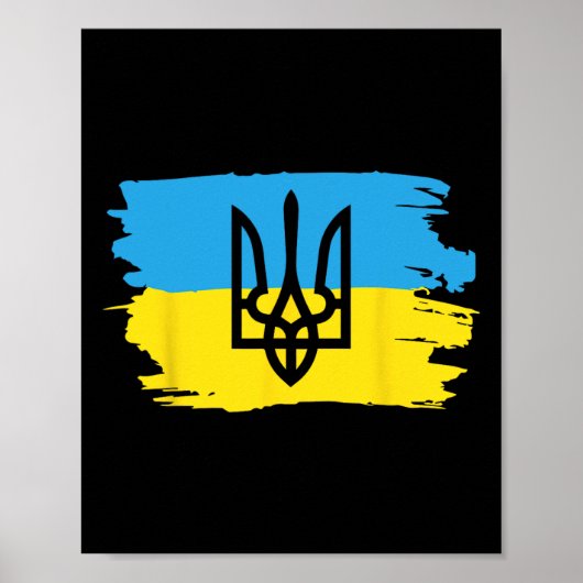 Oekraïne Oekraïens Kiev Trysub Vlag 17 Poster (Voorkant)